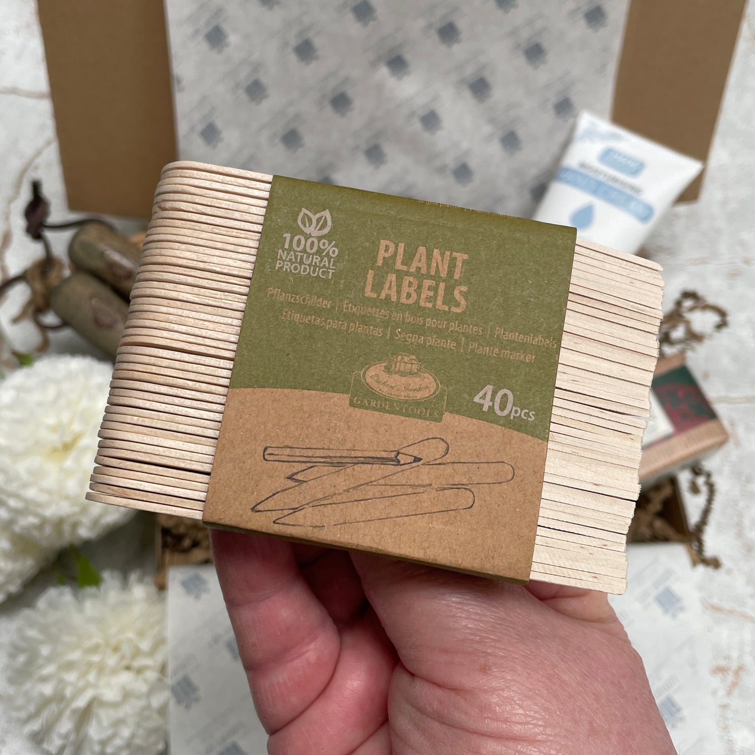 40 wooden plant labels