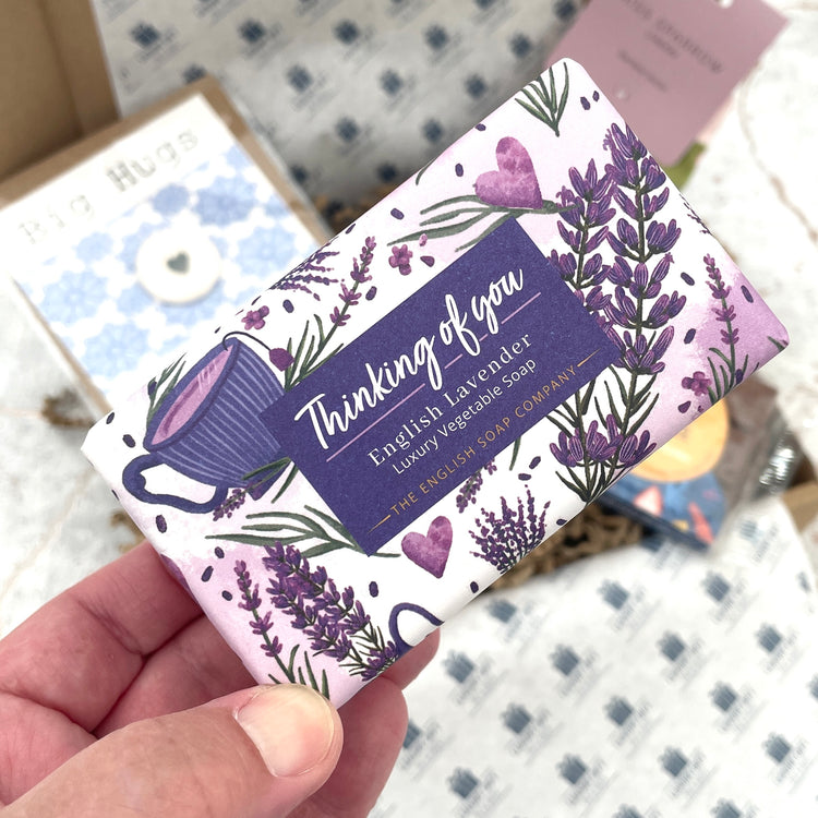 Thinking of You message English Lavender Soap Bar